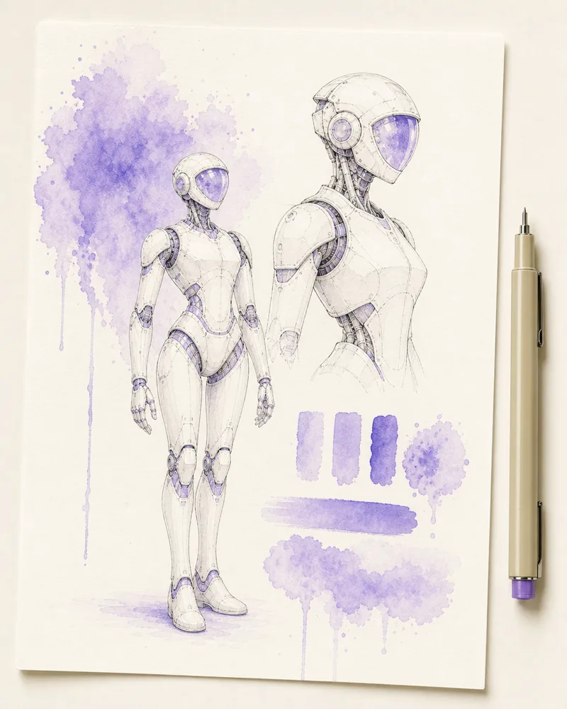 Watercolor emblem — research and engineering